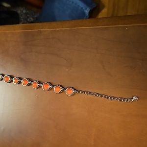 Teardrop orange stone necklace